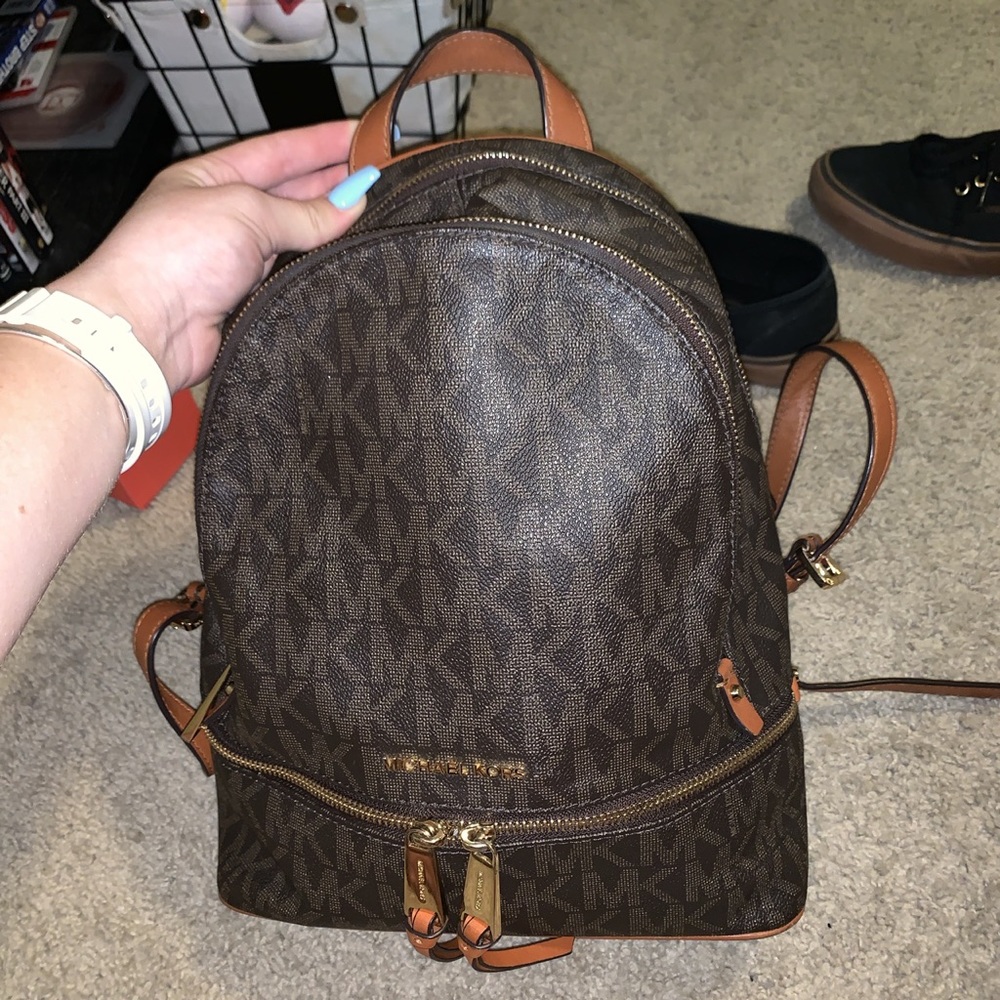 Michael Kors Backpack- Dark Brown MK Leather